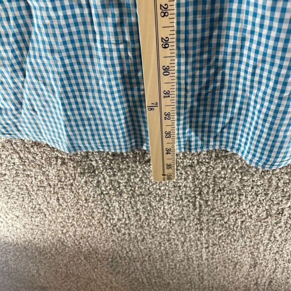 Ralph Lauren Shirt Adult 2XB Blue White Check Cotton Button Up Yellow Pony Logo - Picture 10 of 13